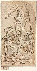 Bust of Diana with Putti and Hunting Attributes by Jacob de Wit (Dutch, 1695–1754)