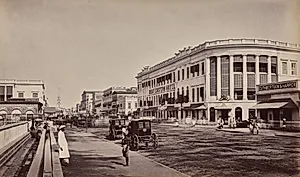 Calcutta. Old Court House Street by Samuel Bourne (British, 1834–1912)