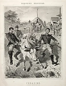 Campaign Sketches:  Foraging by Winslow Homer (American, 1836–1910)