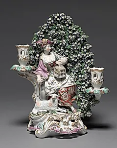 Candelabrum Depicting an Allegorical Figure of Matrimony by Derby Porcelain Factory (Chelsea-Derby Period, 1770–84)