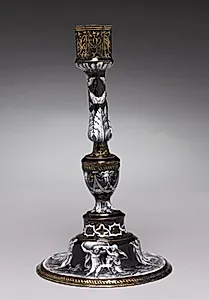 Candlestick Depicting Five of the Seven Labors of Hercules by Jean II de Court (French, before 1583)