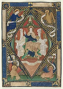 Canon Page from a Missal: Christ in Majesty with Evangelists by Unknown Artist