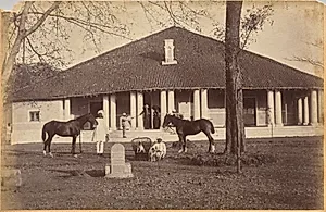 Captain Falkner's Bungalow, Neemuch (recto, top) by Raja Deen Dayal (Indian, 1844–1905)