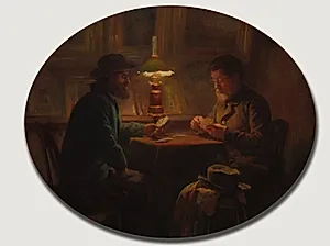 Card Game at "le Père Martin" by Adolphe-Félix Cals (French, 1810–1880)