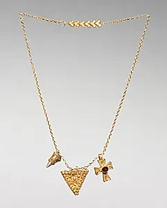 Chain with Two Pendants and a Cross by Unknown Artist