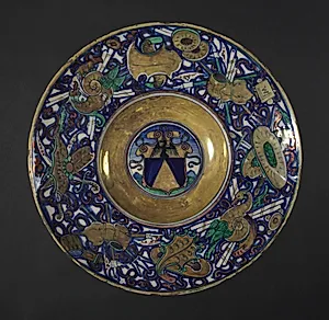 Charger with Arms of the Vigeri Family by Maestro Giorgio Andreoli (Italian, 1465?–1553)