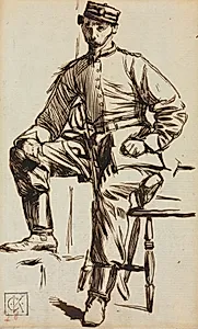 Charles Keene as a Volunteer by Charles Samuel Keene (British, 1823–1891)
