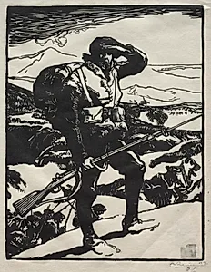 Chasseur Alpin Regardant La Plaine Du Rhin by Auguste Louis Lepère (French, 1849–1918)