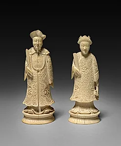 Chess Pieces: King and Queen by Unknown Artist