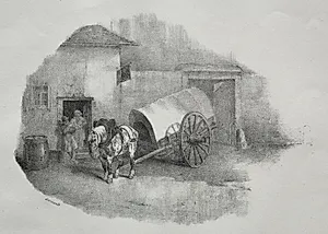 Cheval de charrette sorti des limons