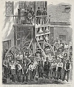 Chime of Thirteen Bells for Christ Church, Cambridge, Massachusetts, Manufactured by Messrs. Henry N. Hooper & Co., of Boston by Winslow Homer (American, 1836–1910)