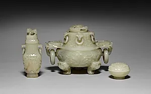 Chinese Jade Incense Set by Unknown Artist