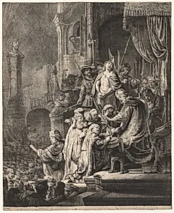 Christ Before Pilate: Large Plate by Rembrandt van Rijn (Dutch, 1606–1669)