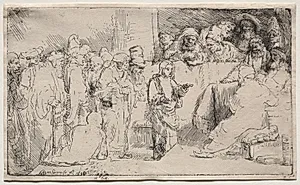 Christ Disputing with the Doctors: A Sketch by Rembrandt van Rijn (Dutch, 1606–1669)
