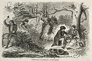 Christmas - Gathering Evergreens by Winslow Homer (American, 1836–1910)