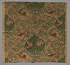 Cloth with Rooster and Hen Design by Unknown Artist