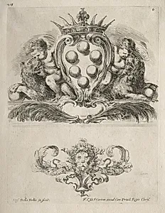Collection of Various Caprices and New Designs of Cartouches and Ornaments:  No. 6 by Stefano Della Bella (Italian, 1610–1664)