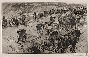 Combat contre la Neige, Quai aux Fleurs by Auguste Louis Lepère (French, 1849–1918)