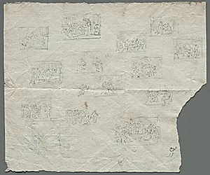Compositional Sketches after Raphael and other artists (recto) by Unknown Artist