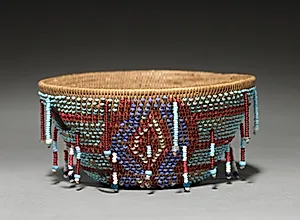 Conical Beaded Basket by Unknown Artist