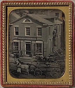 Construction of the John Stewart Store by Unknown Artist