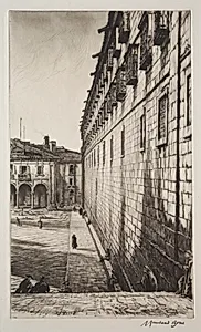 Convent of San Payo, Santiago de Compostela by Muirhead Bone (British, 1876–1953)
