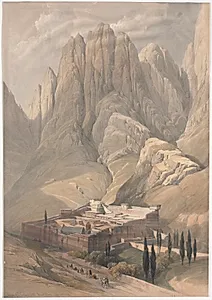Convent of St. Catherine with Mount Horeb by David Roberts (Scottish, 1796–1864)