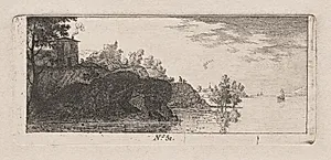 Cottage on a Rocky Promentory along a River
