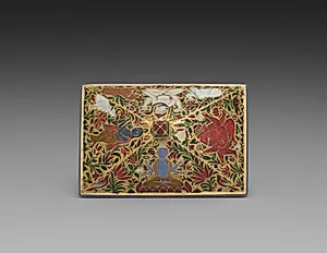 Cover for a Box Decorated with Shiva, Vishnu, Krishna, and Ganesha by Unknown Artist