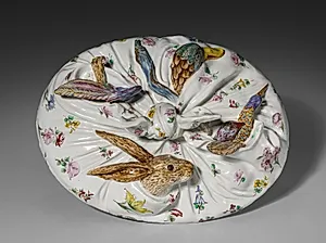 Cover for a Tureen in the Form of a Basket of Game