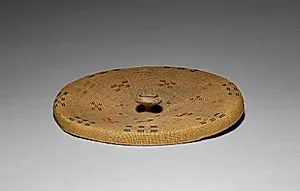 Cover for a Twined Cylindrical Basket by Unknown Artist