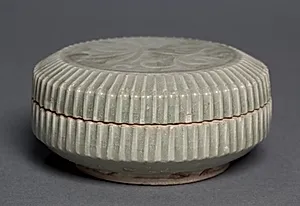 Covered Box with Carved Floral Design: Yaozhou Ware by Unknown Artist