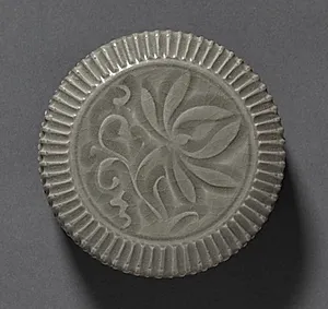 Covered Box with Carved Floral Design: Yaozhou Ware (lid) by Unknown Artist