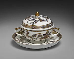 Covered Broth Bowl and Stand by Meissen Porcelain Factory (German, est. c. 1710)