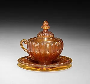 Covered Cup and Saucer by Unknown Artist