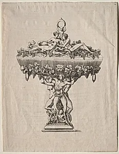 Covered Cup with Grape Festoon by Antonio Fantuzzi (Italian, c. 1510-c. 1550)