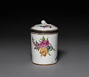 Covered Jar (Pot de tabac) by Faubourg Saint-Denis (French)
