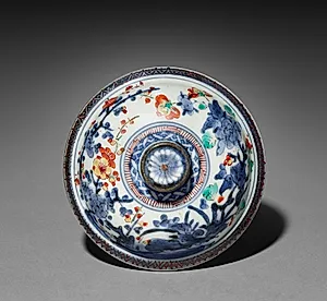 Covered Jar with Chrysanthemums, Peonies, and Plum (lid) by Unknown Artist