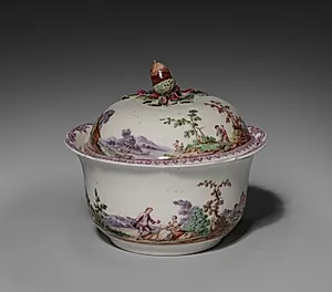 Covered Sugar Bowl (Pot à sucre) by Vincennes Porcelain Manufactory (French, 1740–1756)