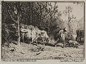 Cowherd by Charles-Émile Jacque (French, 1813–1894)