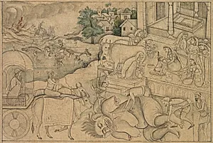 Cremation of the Demoness Putana, from a Krishna-Lila by Unknown Artist