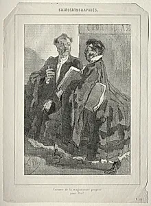 Crinolinographies (Costume de la magistrature proposé pour 1857) by Félicien Rops (Belgian, 1833–1898)