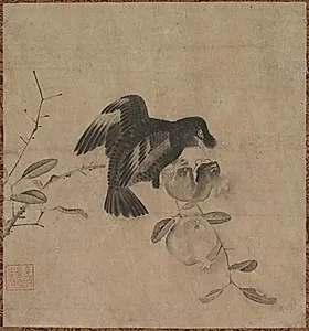 Crow on a Pomegranate by Unknown Artist