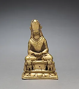 Crowned Buddha Seated on a Lion Throne by Unknown Artist