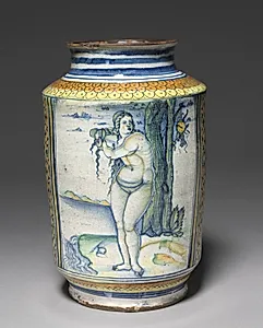 Cylindrical Storage Jar: Venus on the Sea Shore by Unknown Artist