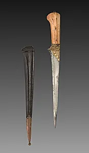 Dagger with Brown Leather Case by Unknown Artist