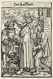 Dance of Death:  The Councillor by Hans Holbein the Younger (German, active England and Switzerland, 1497/98–1543)