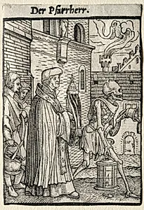 Dance of Death:  The Pastor by Hans Holbein the Younger (German, active England and Switzerland, 1497/98–1543)