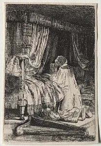 David in Prayer by Rembrandt van Rijn (Dutch, 1606–1669)