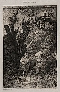 Death and the Young Mother by Rodolphe Bresdin (French, 1822–1885)